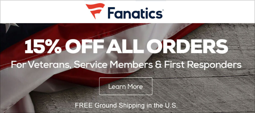 fanatics military discount 15